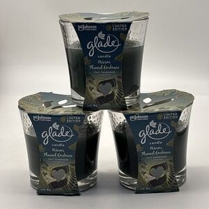 3- Glade WARM FLANNEL EMBRACE Single Wick - 3.4 Oz Glass Candles
